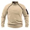 Pullover Tattico da Uomo Casual Militare Felpa Giacca in Pile Collo Alto Pullover Tinta Unita Maglione Abbigliamento Antivento