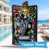 Custom Name Beetle-juice Movie Art Beach Towel Microfiber Beach Towel, Lightweight and Quick-Dry, for Summer Travel, Swimming Pool Gift