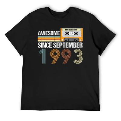 Génial depuis septembre 1993 29e anniversaire vintage septembre 1993 T-shirt vêtements esthétiques t-shirt oversize t-shirt en coton hommes
