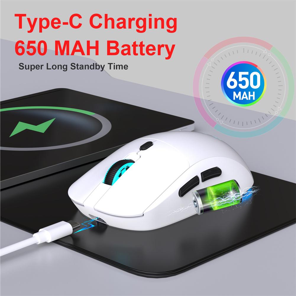 T20 2.4G Wireless Gaming Mouse 7-Color Backlit Ergonomic Mouse 3600 DPI Rechargeable Wireless Computer Mouse For Laptop PC Desktop