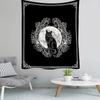 Cartoon Black and White Cat Hanging Cloth Office Living Room Tapestry Home Wall Decoration Tapestry