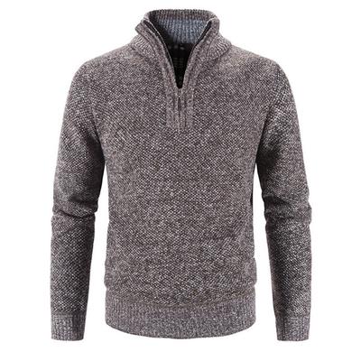 Winter herren Fleece Dicker Pullover Halb Zipper Rollkragen Warme Pullover Qualität Männlich Schlank Gestrickte Wolle Pullover