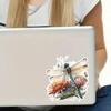 2PC Dragonfly 3D-Effect PVC Vinyl Sticker, 4.72"x5.12" Self-Adhesive Waterproof Decal for Car, Laptop, Truck, Motorcycle, Scratch Cover, Home Door