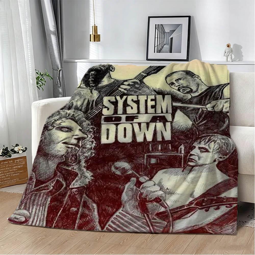 Singer S-System Band Of A D-Down Album Flannel Blanket Soft Throw Blanket Art For Home Decor Bedroom Bed Sofa Picnic Fans Gift
