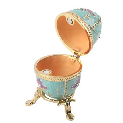 Emailliertes Osterei im Vintage-Stil, Schmuck-Organizer, Schmuckkästchen, Dekoration, Geschenk