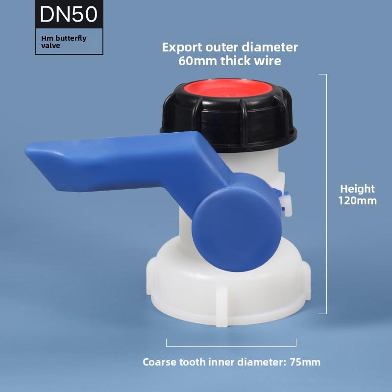 IBC Tank Tap Pipe Connector 1000L Container DN40/DN50 75mm Liters 62mm To Male Export Butterfly Valve Switch Garden Home Tool