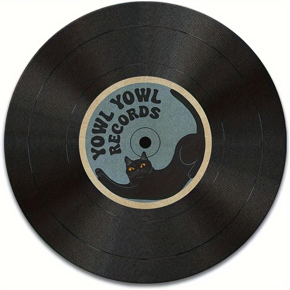 Vintage Vinyl Inspired Mouse Pad Round Non-Slip Rubber Computer Desk Mat Accessories Office Mouse Mat Playmat Rug Desk Gadgets 200X200X2MM