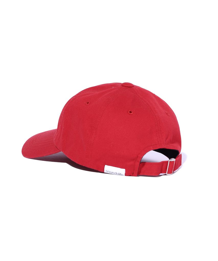 SOUNDSLIFE Vintage Lettering Washing Ball Cap Red
