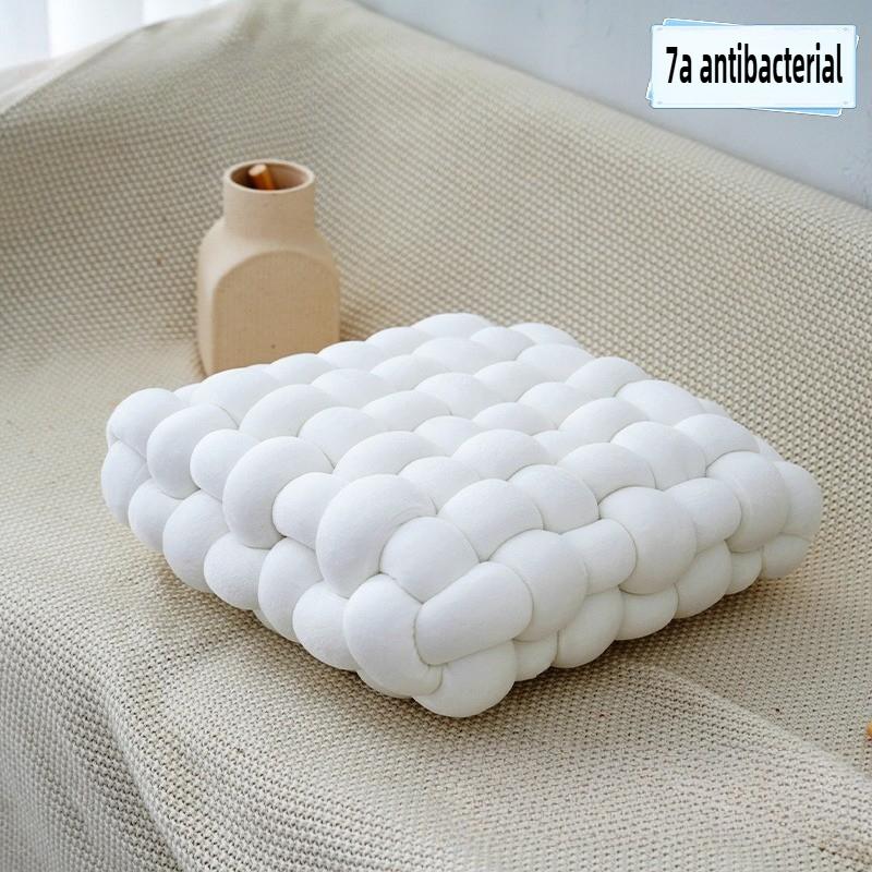 Plush Pillow Knot Hand-made Cushion Square Nordic Aesthetic Stuffed Pillow Office Chair Decorative for Sleeping Back Comfort