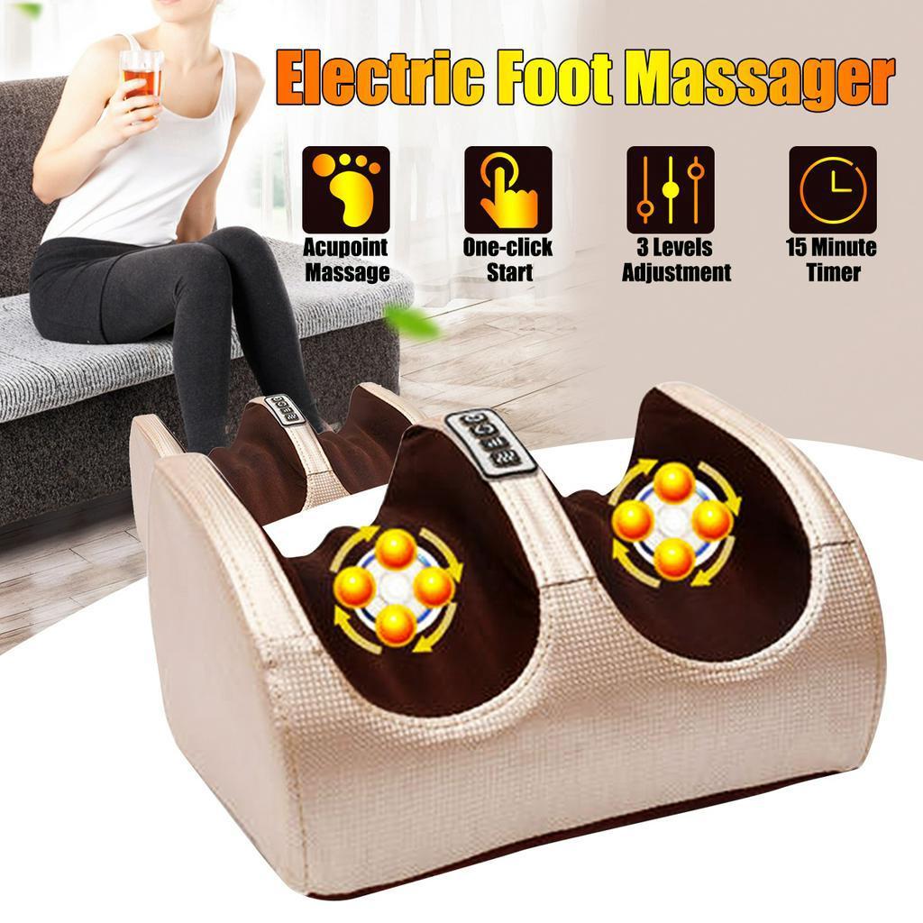 Shiatsu Kneading Roller Vibrator Machine Reflexology Calf Leg Pain Relief Foot Massager Electric Heating Foot Leg Massager