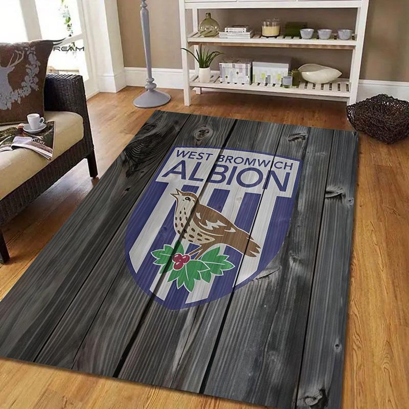 West Brom Flannel Pattern Square Carpet,Area Rug,Carpet Rug for Living Room Bedroom Sofa Playroom Decor,Non-slip Floor Mat