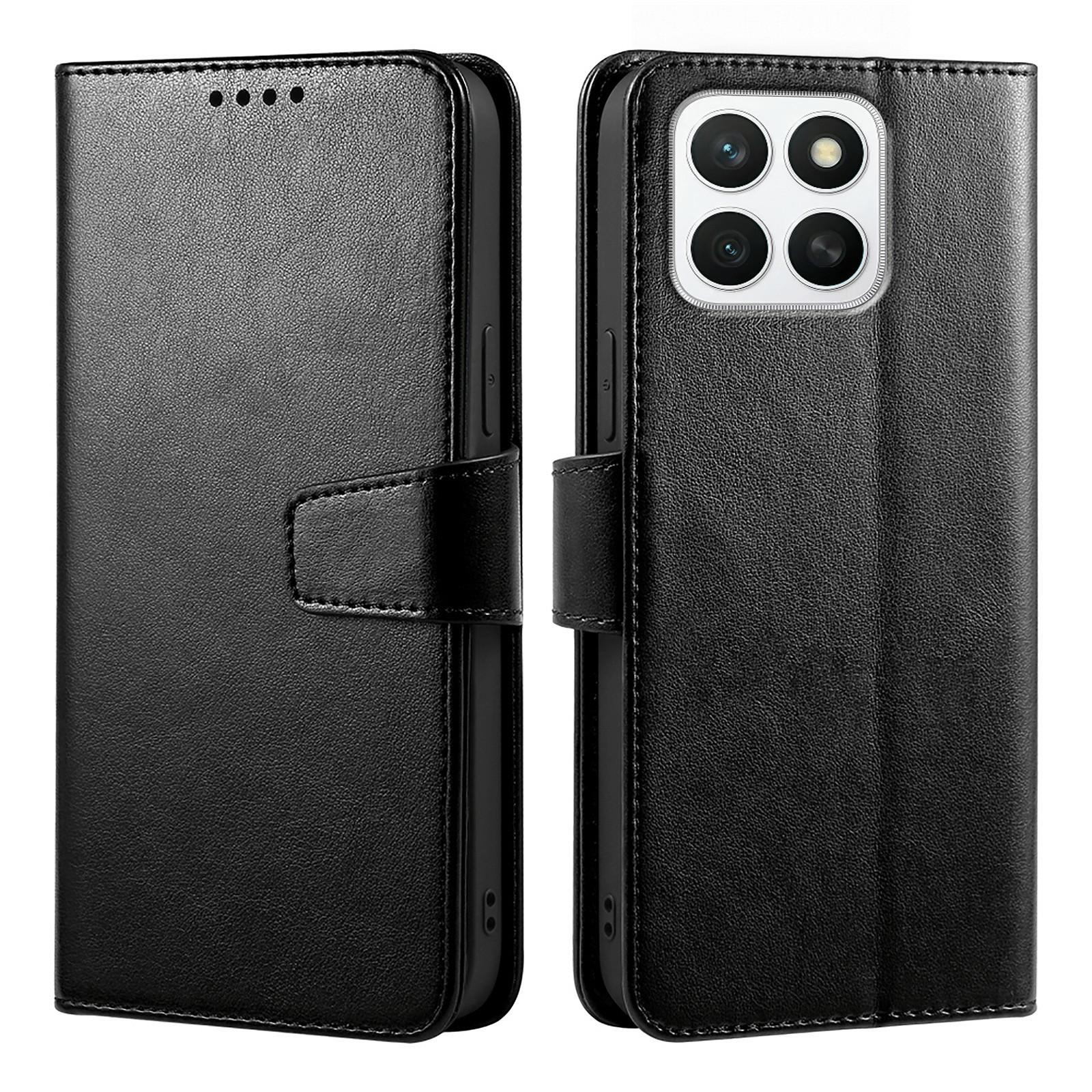 

For Honor X8c 4G Case Stand Card Holder Wallet Leather Phone Cover Black