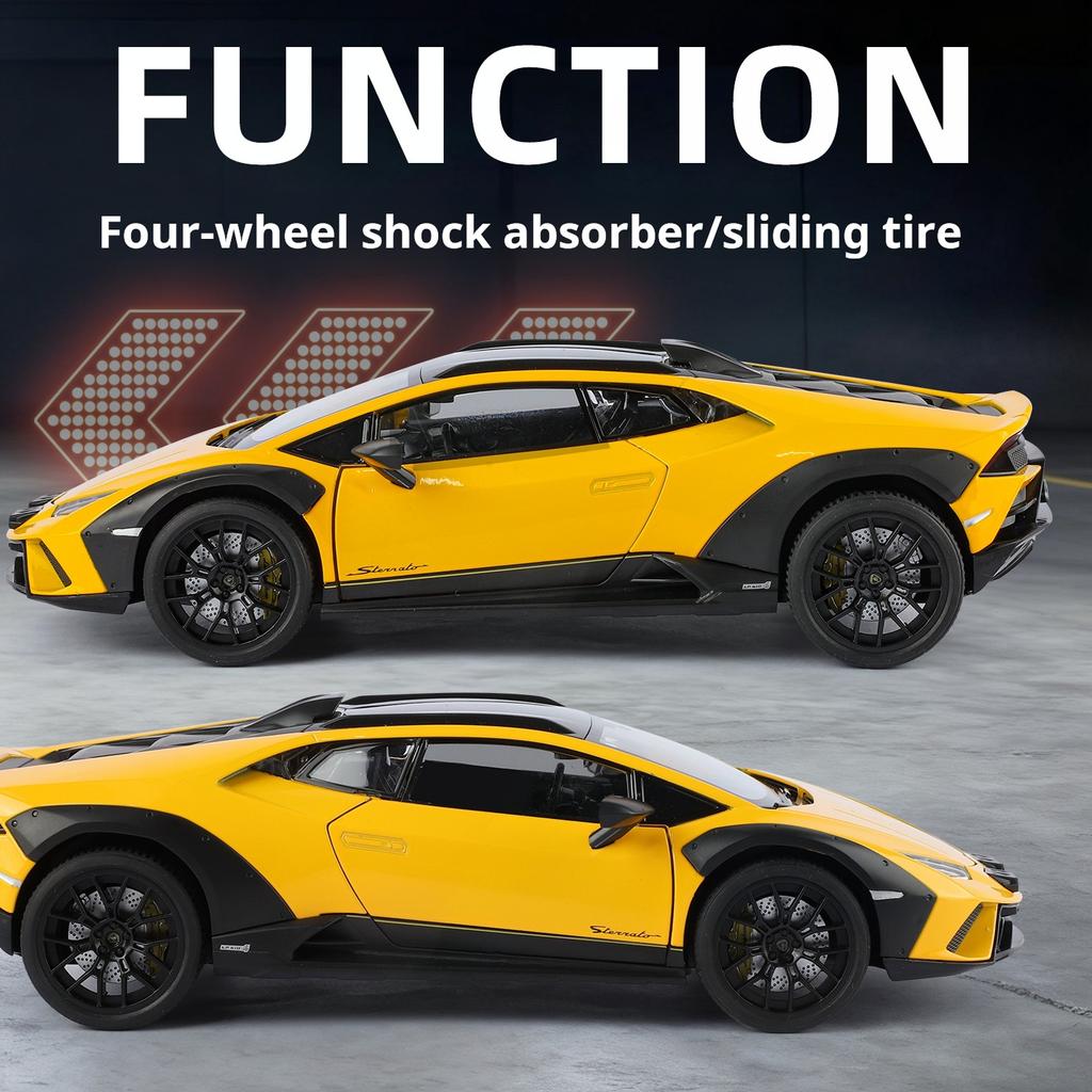 2026 Nové 1:18 Lamborghini Huracán Sterrato Super Auto Nádherný zliatinový model auta Darček k narodeninám Dekorácia na stôl a zberateľská simulačná hračka