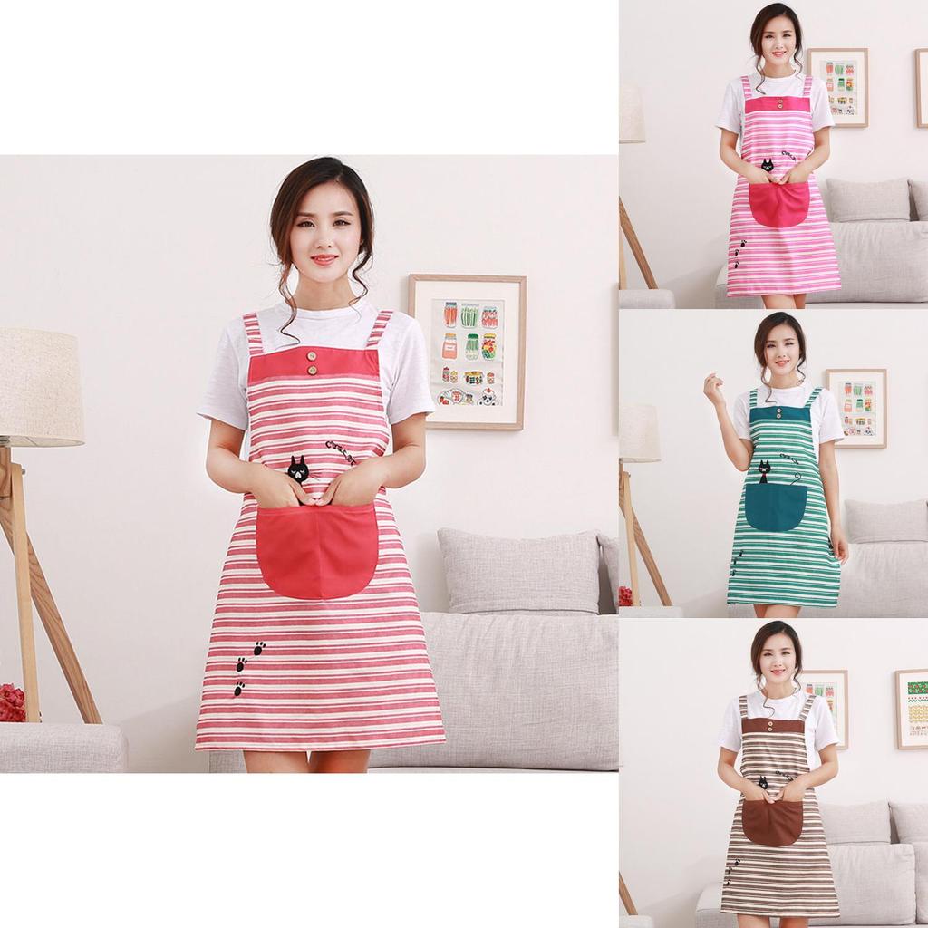 Versatile And Stylish New Cute Home Womens Striped Bib Cooking Apron For Every Occasion