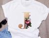 Custom Name Letter Combination Women S High Quality Printing T Shirt Flower Letter Font A B