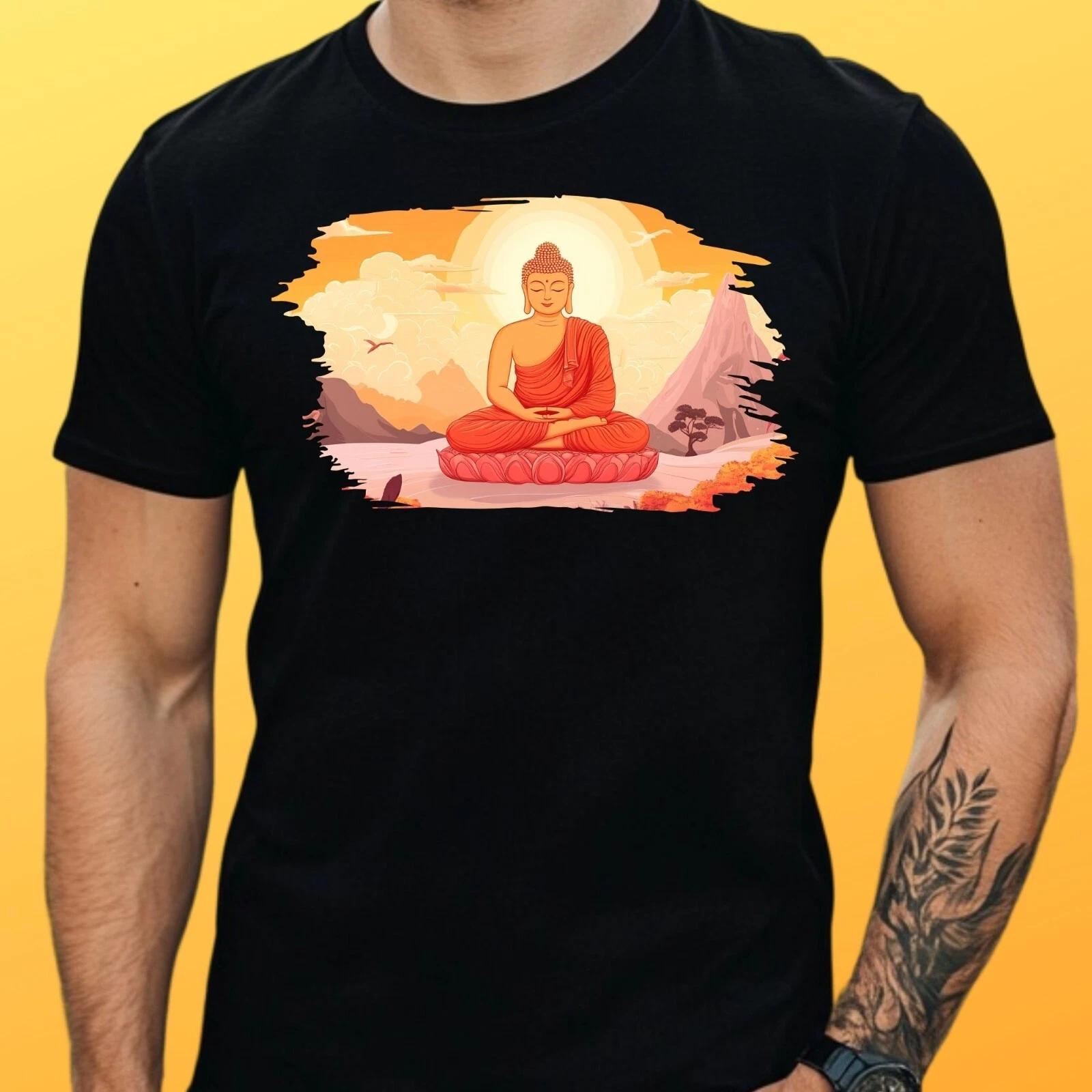 T-Shirt Herren Buddha Motiv Baumwolle Größe S bis 5XL XL