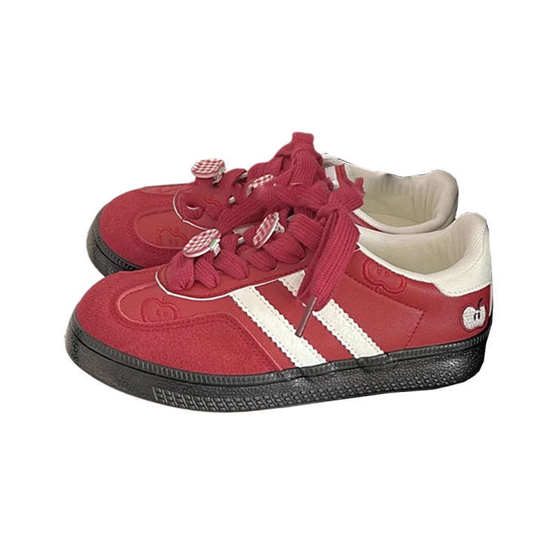 Red Dexun Shoes Women's Spring and Autumn New Flat-soled Women's Shoes Casual Shoes Breathable Cycling Dexun Shoes