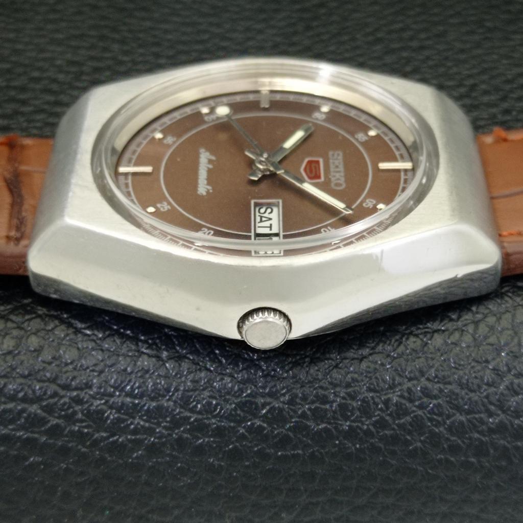 JAPAN VINTAGE SEIKO 5 AUTOMATIC 6309A MENS BROWN COLOR DIAL WATCH a701532-5 R206b-a701532