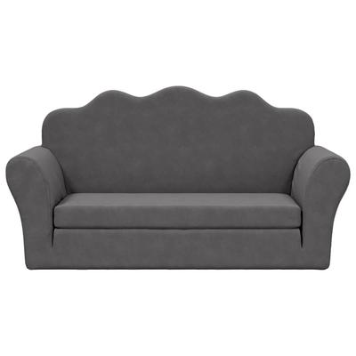 Kids  Sleeper Sofa 2 Seater Anthracite Soft Plush