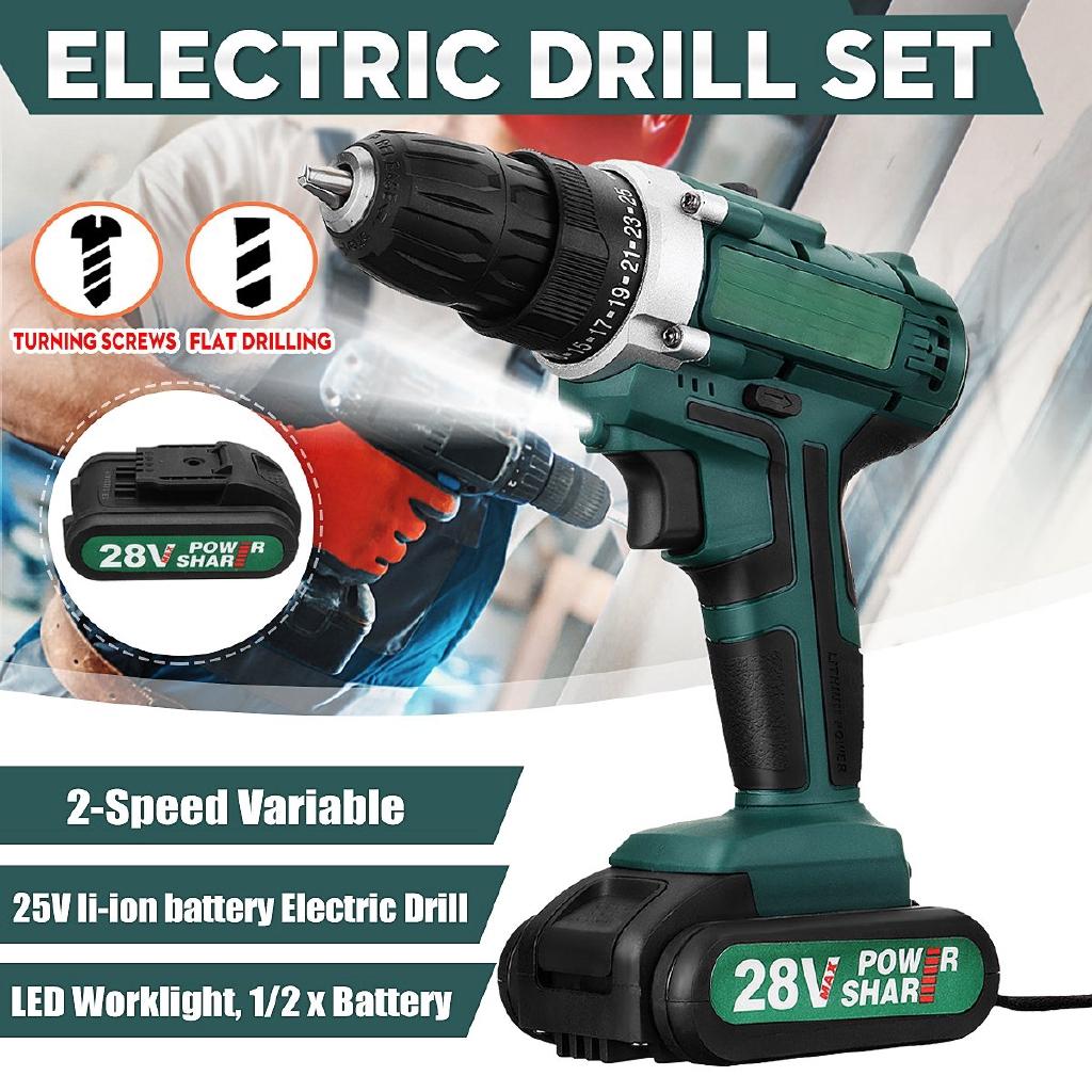 12V LED Cordless Electric Drill Driver Screwdriver