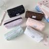 Simple Fashion Solid Color Large Capacity Pencil Case Student School Desktop Stationery Storage Pen Bag Makeup Bag Gift