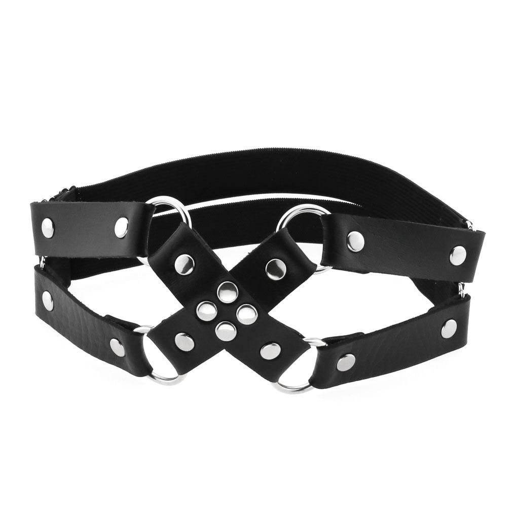 Fxcube New Goth Punk Leg Strap Garter Belt Pentagram Thigh Harness Women Girls Gothic Cosplay Accessories Harajuku Egirl Jewelry
