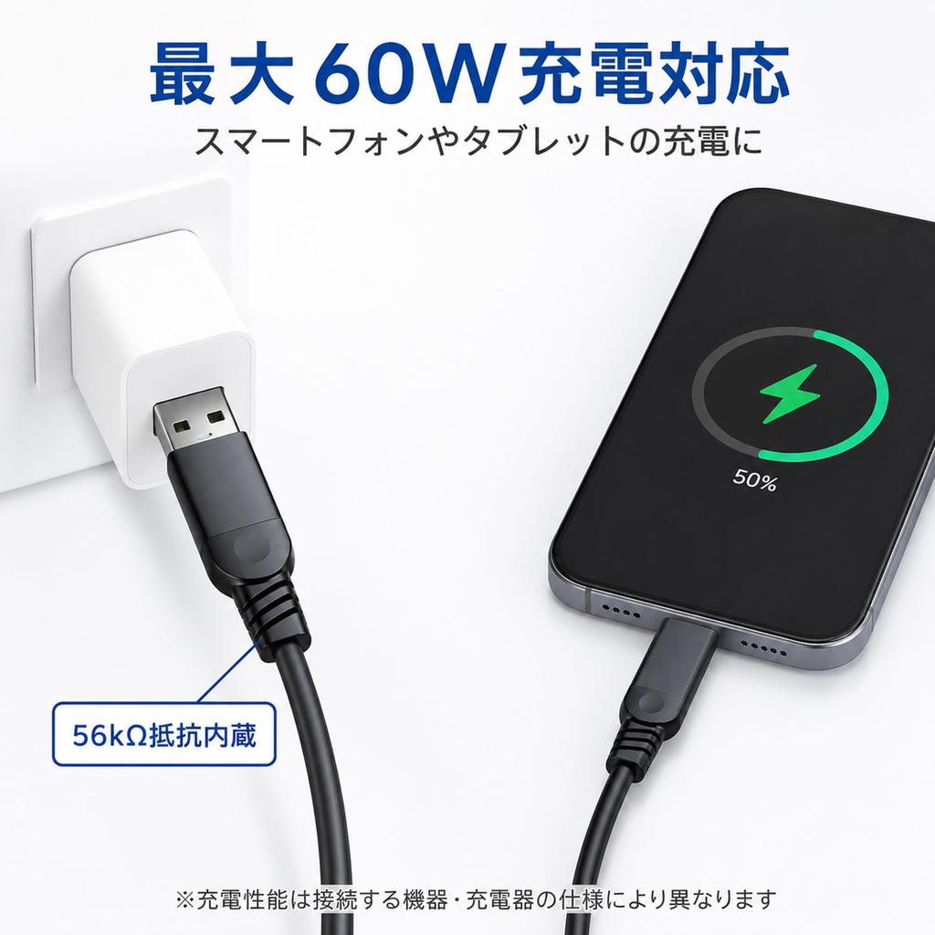 USB A To USB C 10Gbps Data 60W Fast Video Output Not Supported Cable, 0.2m Short, Popolier, High-Speed Transfer, Charging,