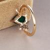 Shein water drop edge three horse eye shape ring simple personality niche ring