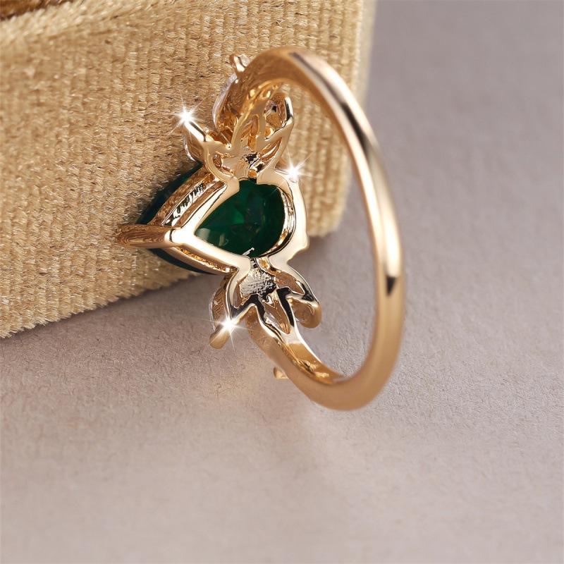 Shein water drop edge three horse eye shape ring simple personality niche ring
