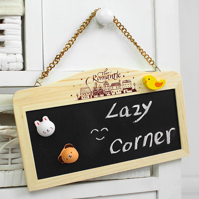 

Creative Wood Hanging Chain Magnetic Black White Double Side Rectangle Mini Chalkboard System default