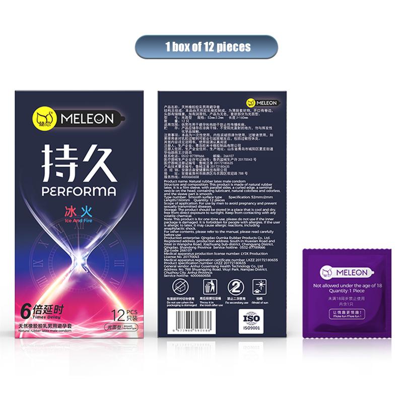MELEON 12pcs 52mm Condom Sex Toys For Adult Men Delayed Ejaculation Penis Sleeves Ultra Thin Rubber Condoms Sex Products