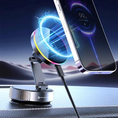 Magnetyczne Uchwyty na Podciśnienie Ładowarka Bezprzewodowa Uchwyt na Telefon do Samochodu Obracany o 360 stopni Regulowany Składany do Smartfonów
