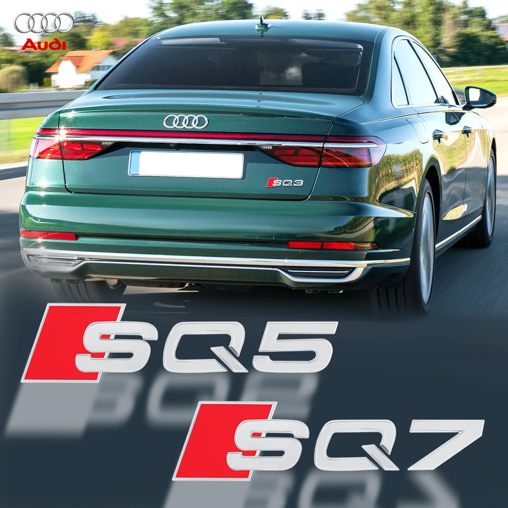 3D ABS Emblem Car Body Rear Trunk Sticker Badge Decoration Center Cover for Audi SQ3 SQ5 SQ7 8V B6 A5 B6 C7 Q5 B9 B7 C6 A1 Q7 Q3