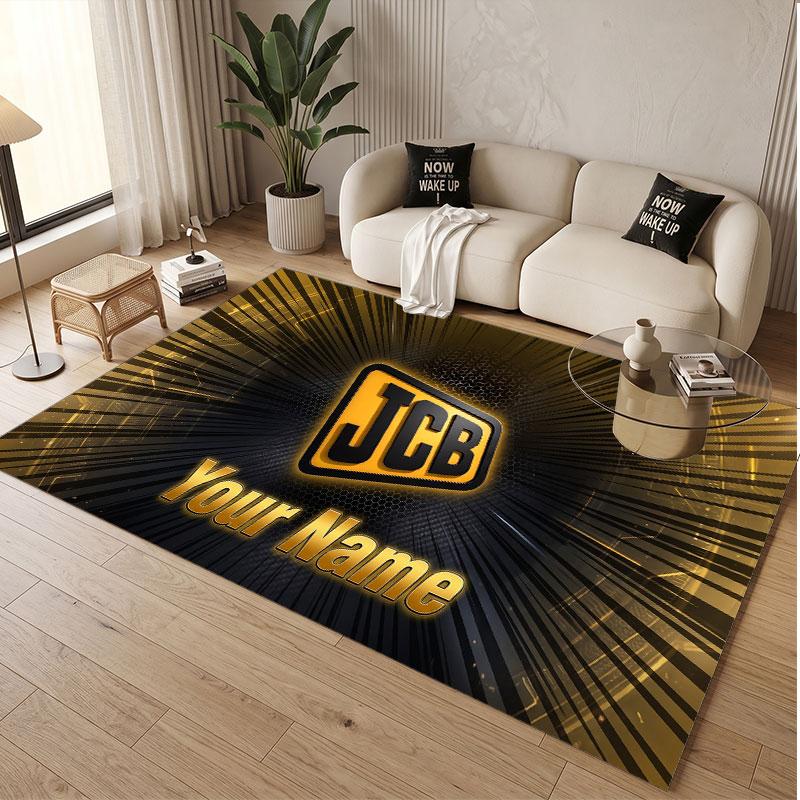 Tappeto Personalizzato Stampa Motivo JCB Nome Testo Morbido Antiscivolo Tappeto per Pavimento per Decorazione Interna della Casa