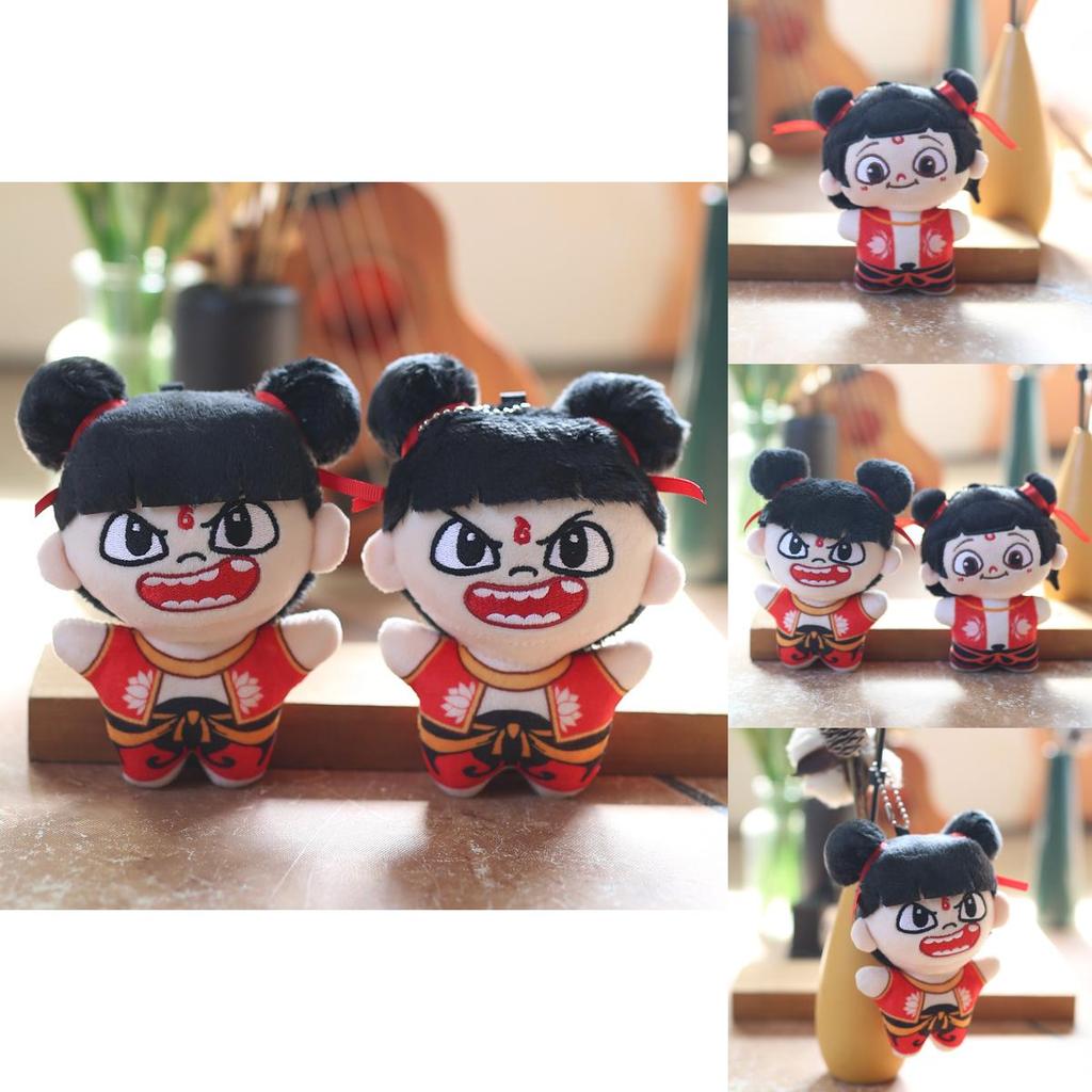 Nezha Plush Doll Keychain Backpack Charm Super Soft Pp Cotton For Kids Fans