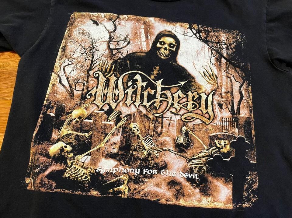 Vtg Witchery Band Symphony for the Devil Cotton Black Full Size T Shirt XXXL