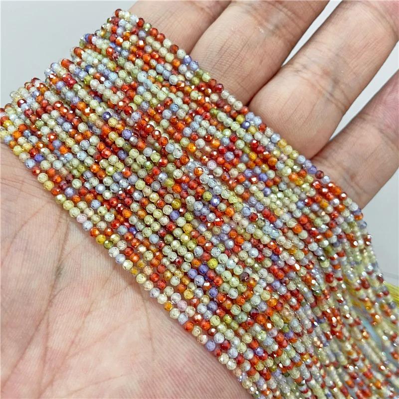 Perline in Pietra di Zircone Naturale Sfaccettata da 2mm/3mm/4mm per la Realizzazione di Bracciali Collane Anelli Catene per la Vita Accessori Gioielli Fai da Te Brillanti