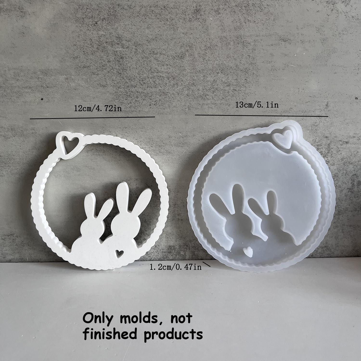 

Easter Bunny Wreath Pendant Silicone Mold - Heart Design, DIY Crafts, Jewelry Casting, Plaster Decoration, Rabbit Accessorie