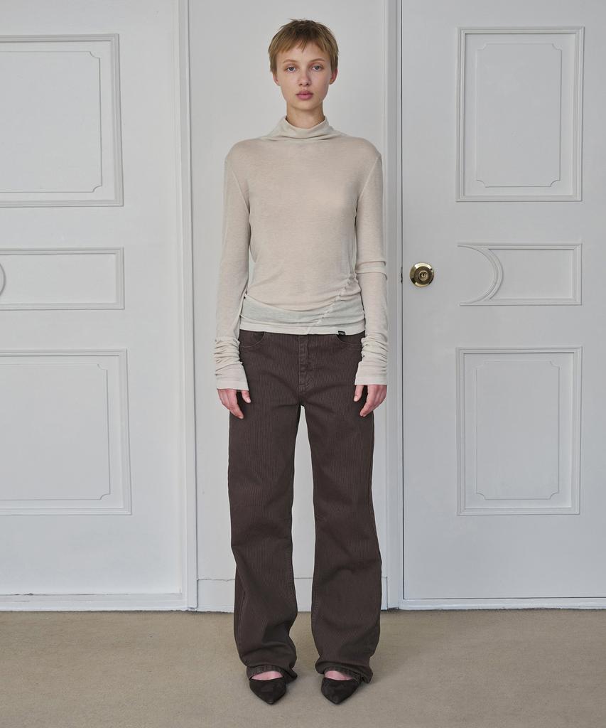 Simeteuligpeosenteu Wool Turtleneck Top / Light Beige