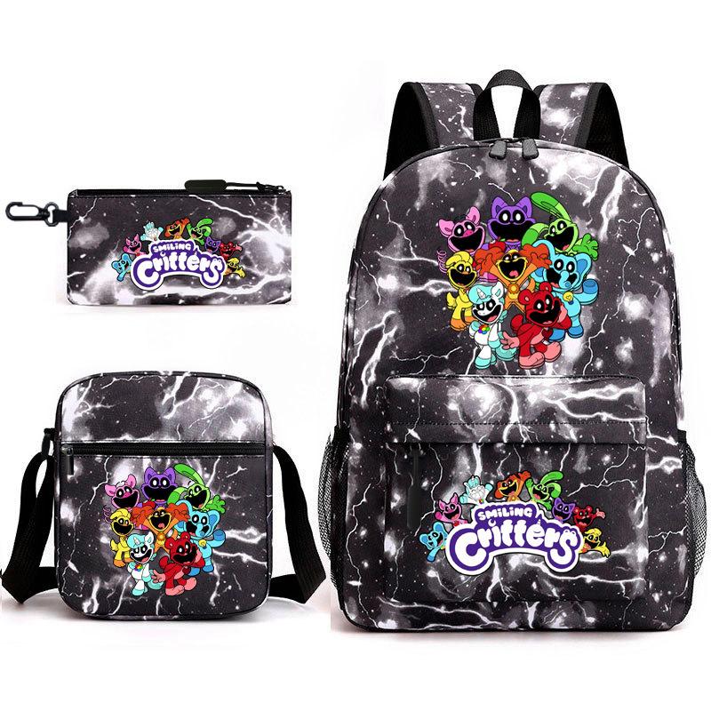 

School Season Smiling Critters Elementary School Bag Smiling Animal Cartoon Casual Backpack Backpack