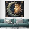 Sun and Moon Tapestry Psychedelic Mystical Floral Tapestry Hippie Bohemian Floral Plant Wall Hanging Vintage Aesthetic Tapestry
