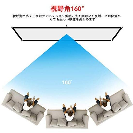 Projektionsleinwand Glasfaser-Leinwand Für den Innen- und Außenbereich Bis zu 80 Zoll Betrachtungswinkelbehandlung Leicht zu reinigen (Glasmaterial) Wandmontage 169