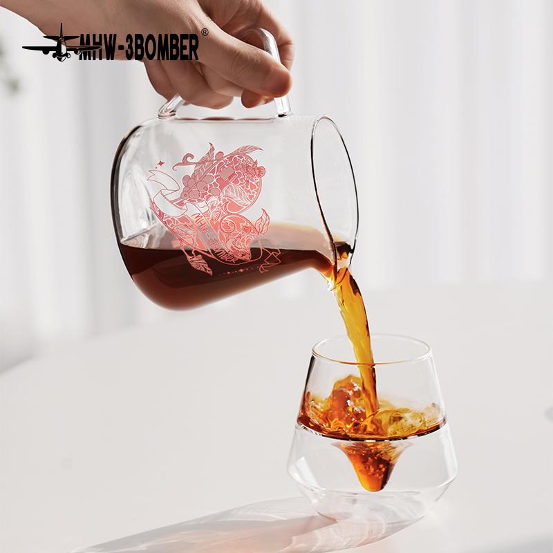 MHW-3BOMBER 500ML Coffee Server Dripper Pour Over Maker Brewer Pot Glass Coffee Server Valentine's Day Gift Cafe Accessories