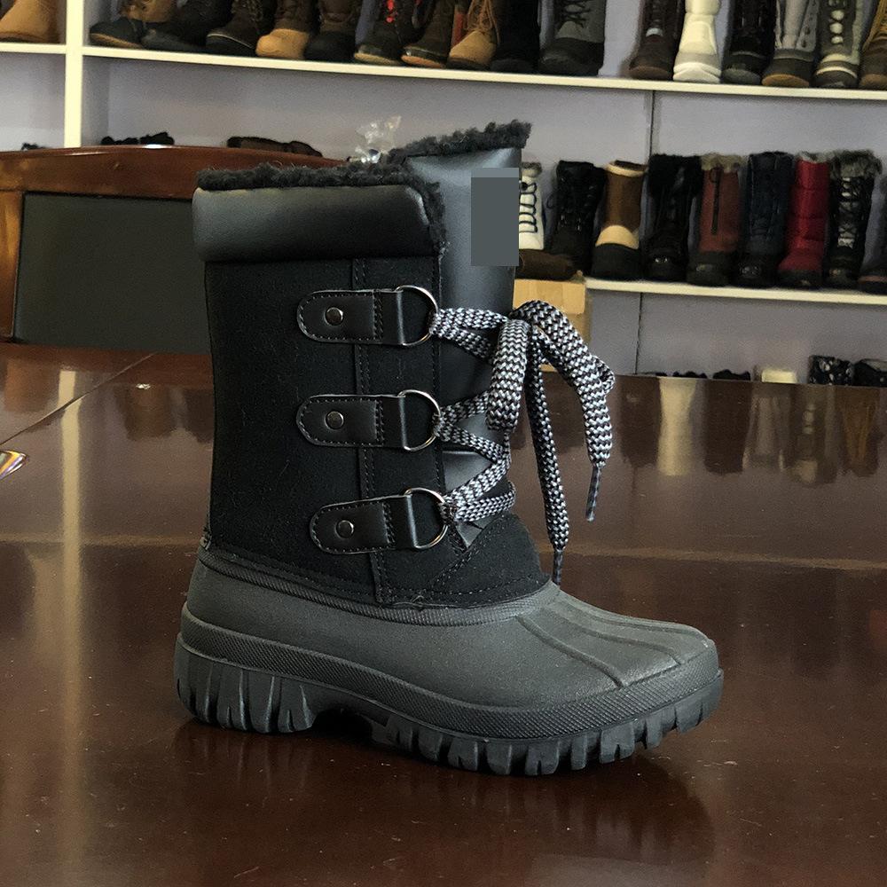 Winter Tall Tube Waterproof, Non-slip and Warm Thickened Velvet Rubber Sole Snow Boots Women's