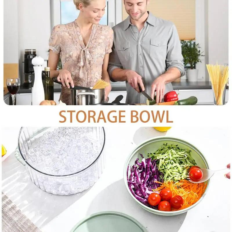 

Ice Chilled Serving Tray Kitchen Refrigerated Veggie Tray Iced Salad Bowl (BPA Free,No FDA) White