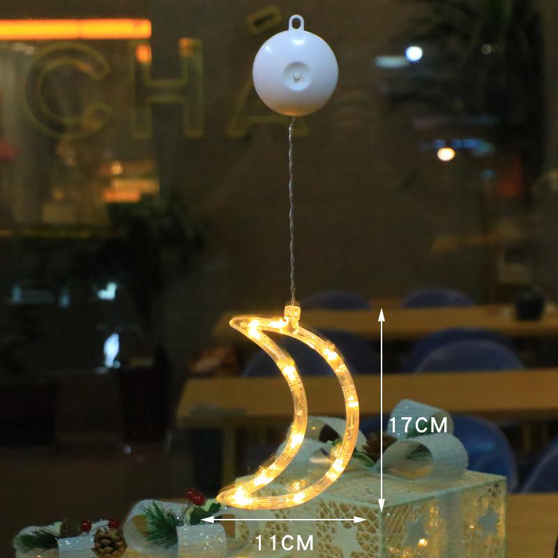 Christmas LED Suction Cup Lights: Creative String Lights for Windows, Curtains, Trees, Reindeer & Bells