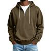 Men's Color Half-Zip Hooded Sweatshirt Casual Winter Pullover