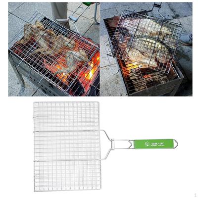 Nerezový koš pro venkovní kempování Příslušenství ke grilování Rack na grilování ryb, kuřete, masa,