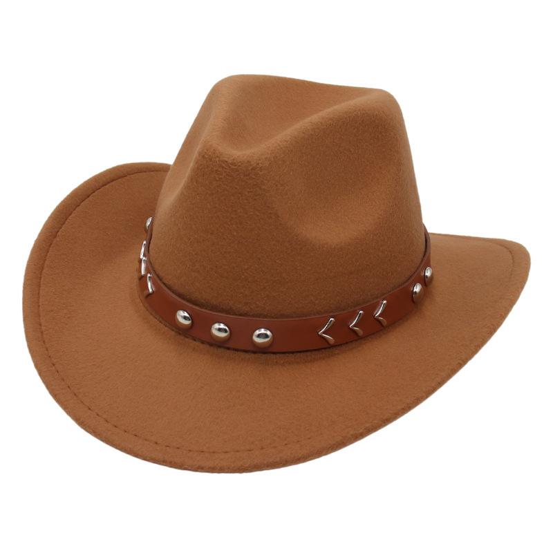Rivet Tibetan Top Hat Belt Western Cowboy Hat Jazz Hat Guozhuang Dance Felt Hat Mongolian Sun Hat Wholesale For Men And Women
