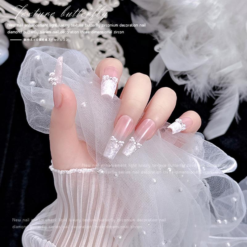 1 Scatola di Perle Stereoscopiche Mini Perle Rotonde Accessorio Decorativo per Pittura Unghie Patch Diamante per Unghie